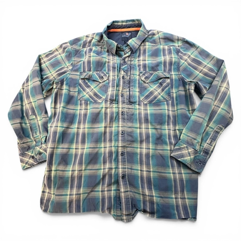 5.11 Tactical Shirt Mens XL Blue Plaid Button Up Long Sleeve Workwear Outdoor